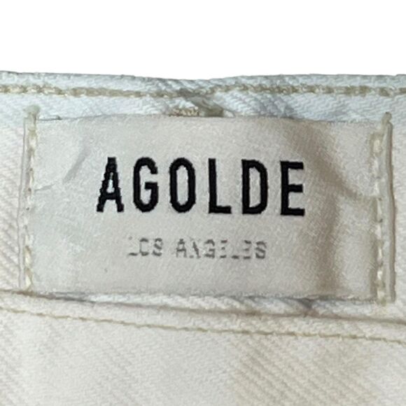 Agolde Jeans Womens Size 27 White Straight Organic Cotton Criss Cross Button Fly - Picture 6 of 15